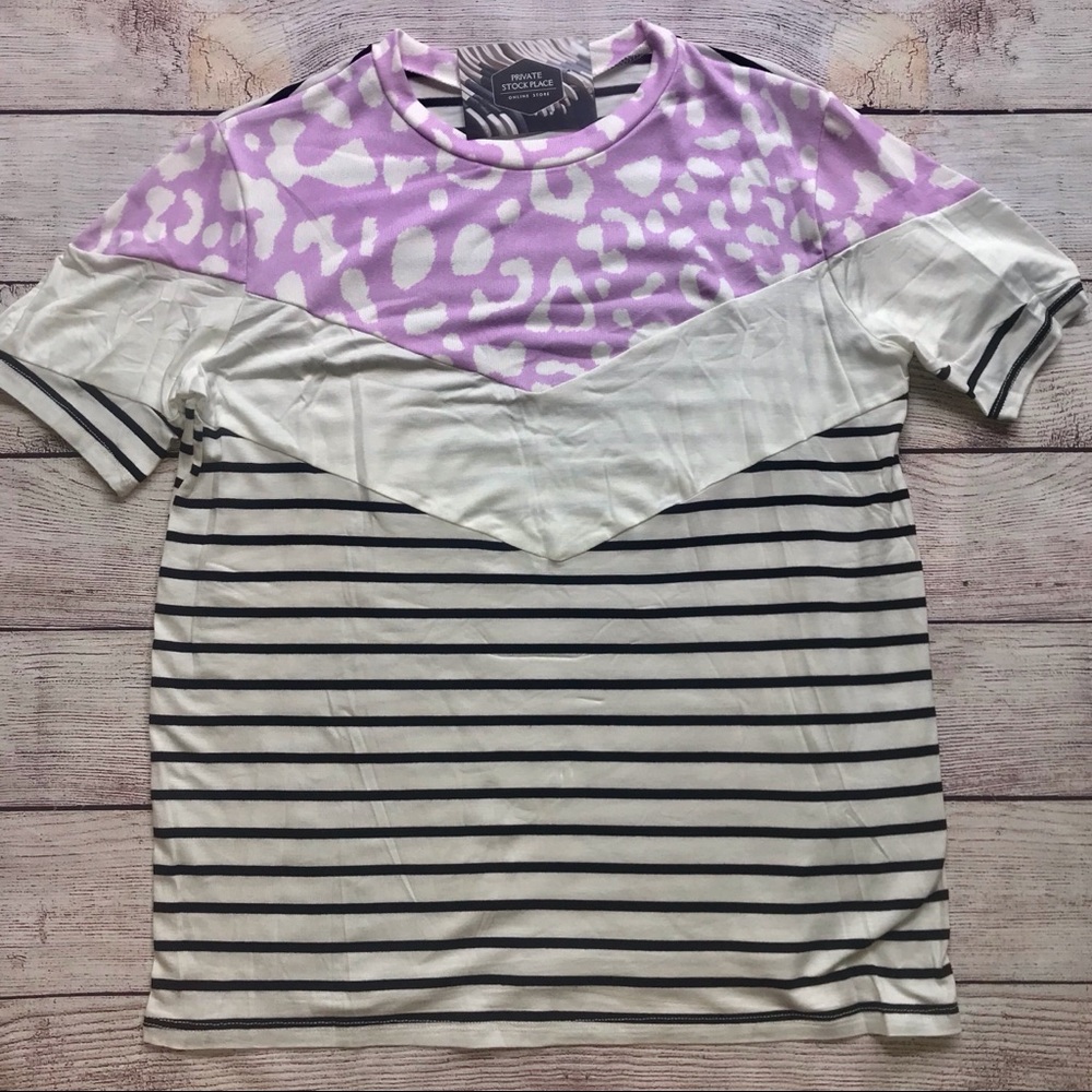 SALE NWT Boutique Cheetah Stripes Top S - M - L - Picture 5 of 7